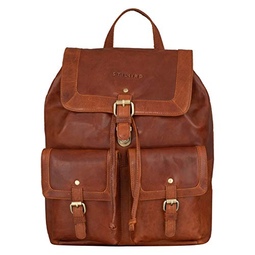 Mochila maletín de cuero vintage para profe stlord para ordenador de 15 pulgadas