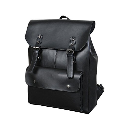 Mochila para hombre de cuero negro PU para ordenador con precio pequeño