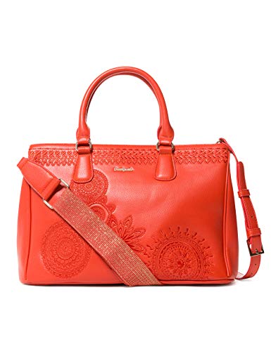 Original bolso de cuero rojo brillante para la mujer Desigual