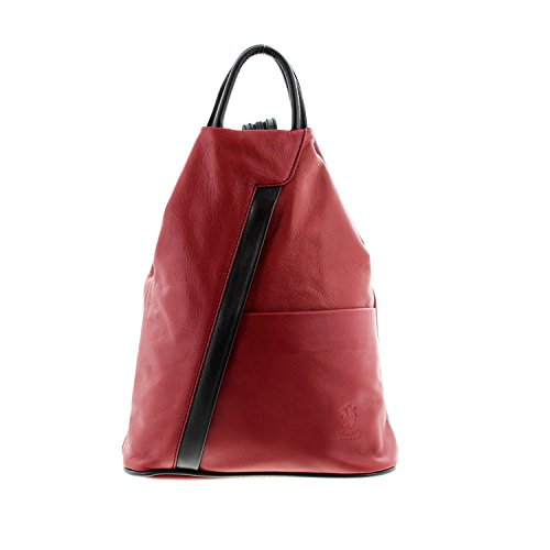 Original mochila de cuero rojo para mujeres