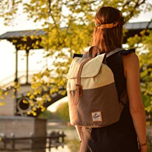 Bolsa de cuero y lona para mujer