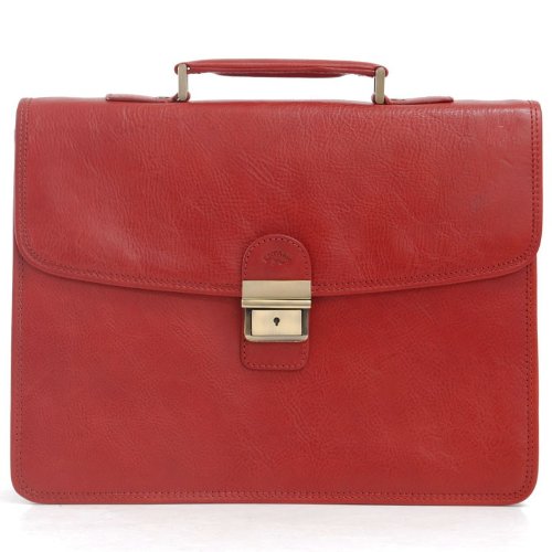 Rojo y Original, el bolso de cuero rojo de grano para mujer de Katana, bolso de trabajo