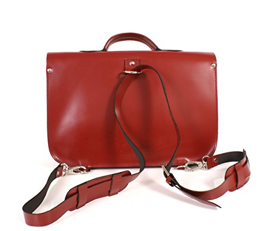 sac cartable satchel cuir rouge bordeaux brillant, Oxbridge satchel, look étudiante ou lycéenne, sac de ville femme, 38X12X25 cm, cartable satchel cuir rouge femme ou jeune fille avec bretelles